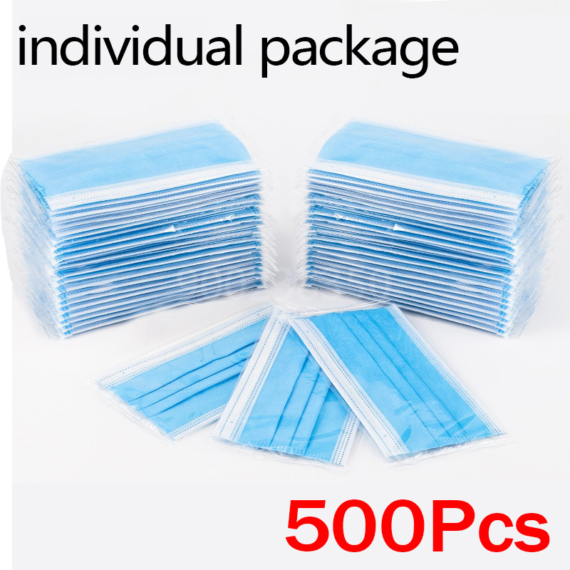 Disposable Mask Blue - 10–500 шт. Одноразовые маски для взрослых